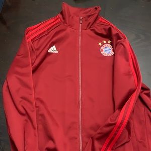 Red training jacket